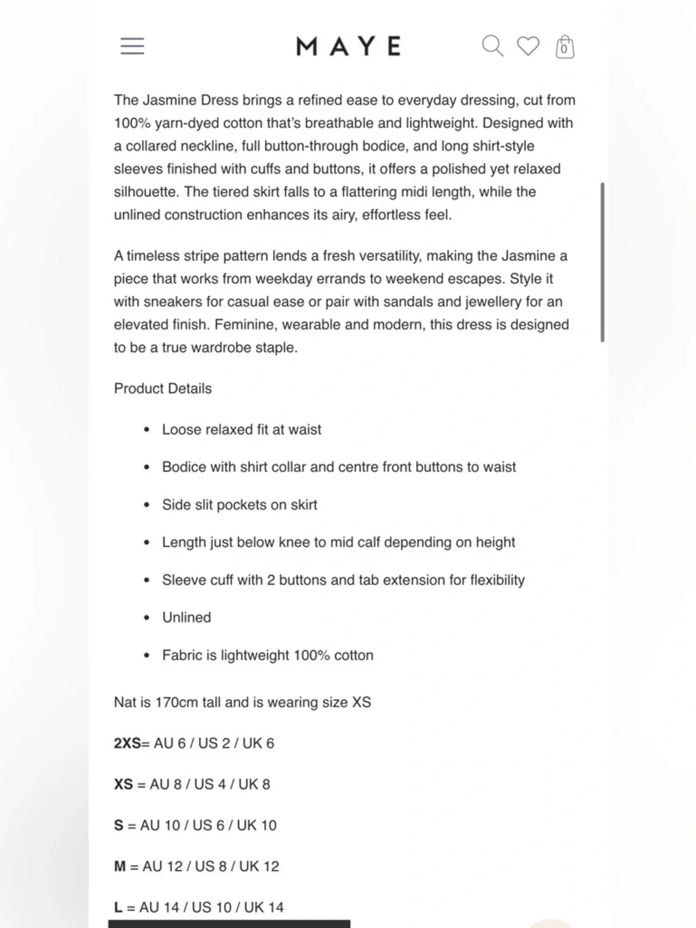 Maye Jasmine Shirt Blue and White Striped Collared Tiered Midi Dress 100% Cotton - Picture 5 of 11